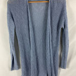 Tahari  Linen Blend Knit Blue Cardigan Size Medium Photo 0