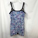 Fit 4 U Plus Size 18W Swimdress Blue Purple Floral Print One Piece Swimsuit 524 Photo 1