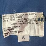 VINTAGE OBJECTIVES Blue Front Button Back Pleated Lined Interior Trench Coat 8 Photo 3