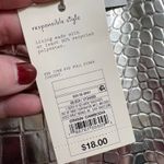 A New Day Womens Crossbody Purse Handbag Silver Faux Leather Photo 14