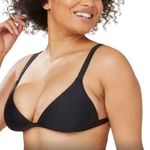 ANDIE Swim Top Women Sz S Black Caico Triangle Feminine Retro Resort Cottage NWT Photo 0