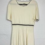 Maison Jules  Cream Black Scalloped Fit Flare Mini Dress Womens XL Preppy Spring Photo 9