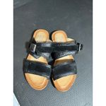 Miz Mooz  Leather Double Band Slide Sandals -‎ Florra Black Womens 38 US 7.5-8 Photo 1