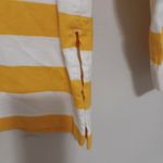 Chico's 1 M Rugby Striped Long Sleeved Lace Up Top in Yellow White Photo 4