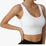 SIORO High Impact Strappy Crop Top Sports Bra White Size M Photo 5