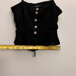 Forever 21  Women Black tie front button up‎ sleeveless cami crop top Small Photo 2