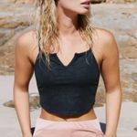 Free People FP Movement On Top Of The World tank sports bra top brami embossed Black Photo 8