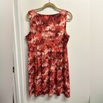 Eddie Bauer  Travex Red/orange and Black Patterned Midi Dress Photo 1