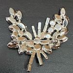 Vintage Unsigned Clear Rhinestones Pave Silver Photo 9