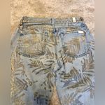 7 For All Mankind Metallic Gold Leaves Cropped Jeans. Size 23 Photo 5