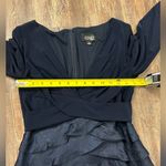 Adrianna Papell  Navy Blue Sheath Dress Tiered Ruffle Skirt 4 Formal Cocktail Photo 9