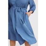 Torrid Midi Blue Horizon Crepe Shirt Dress Plus Size 0 0X 12 14 16 Photo 4