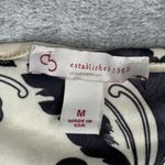 Dress Barn  Shirt Women M Black Ivory Layered Floral Short Sleeve Lined Top Blouse Photo 5