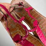 Sam Edelman  Gigi Pink Croc Embossed Leather Thong Sandals Size 8.5M Photo 1