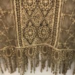 Simply Couture  Lace and Crochet Taupe Top Medium Photo 3