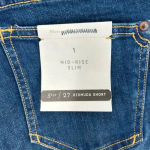 Anthropologie NWT Pilcro By  Mid Rise Slim Denim Shorts Dark Wash Blue Size 27 Photo 3