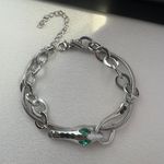 Link Chain Snake Bracelet for Men Women Streetwear Punk Hip Hop Unisex Style Silver Photo 1