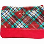 Lands' End  Red Plaid Fabric Wristlet Photo 0