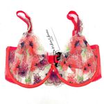 FOR LOVE & LEMONS Shimmer Zinnia Embroidery Underwire Bra size 36 DD pink C0 Photo 3