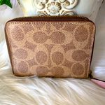 Coach RARE  Small Zip Wallet in Signature Canvas With Love Print Photo 2