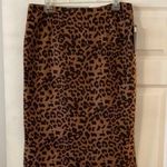 ERIC MID Leopard Print Brown Skirt size L brand new length 27” waist 34” elastic Size L Photo 0