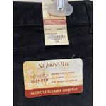 st. john's bay Corduroy Pants Size 14 Stretch Black Boot Cut Slender Mid Rise NWT Photo 4