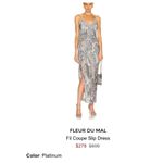 Fleur du Mal silk Fil Coupe Slip Dress in platinum NWT Silver Photo 2