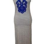 THML Embroidered striped knit racerback maxi dress vacation resort Photo 0