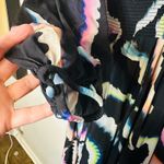 ALC Frank A.L.C. Midnight Multicolor Leah Papilio Pleated V-Neckline Repaired Dress Size 6 Photo 6