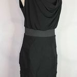 A Byer A. BYER Solid Black Cowl Neck Sleeveless Form Fitting Mini Dress Small LBD Photo 3