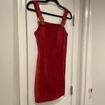 No Boundaries  Size M Soft Stretchy Bodycon Pink Ribbed Velour Mini Dress Buckles Photo 1