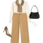 Vince  Silk-Blend Wide-Leg Satin Dress Pants Beige Cropped Trousers Size 00 NWT Photo 0