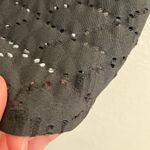 ZARA One Shoulder Eyelet Ruffle Top Black Large Stretchy Photo 10