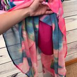 One33 Social Whimsical Watercolor Cutout Long Sleeve Maxi Dress Photo 12