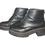 Seven7 Black Faux Leather Platform Combat Boots Edgy Alternative Moto Size 9 Photo 0