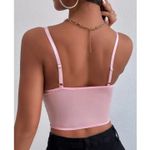 SheIn : Pink Stretchy Corset Style Silky Lace Top Photo 1