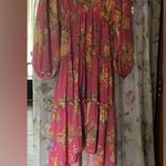 Flying Tomato Flowy pink tropical dress.  High low design. Photo 0