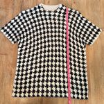 August Silk  • Classic HOUNDSTOOTH RIBBED KNIT • 100% SILK TOP • Size Large Photo 3