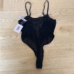 Savage X Fenty Bodysuit Flocked Logo Teddy Size M Black Photo 4
