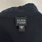 Eileen Fisher Black Snap Button Denim Jean Jacket Size Small Photo 2