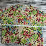 Old Navy Women's Floral Open Arm Cropped Blouse XS Extra Small Multicolor Sheer Photo 11