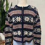 Vintage nordic snowflake Sweater zip Photo 0