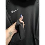 Nike  Active Athletic Top Black Long Sleeve Logo Hood Thumb Holes Sz See Measures Photo 1