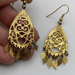 Vintage Boho Gold Tone Dangle Earrings Photo 3