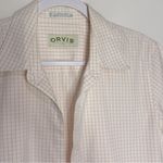 Orvis  button down short sleeve untucked camp hike shirt pink checked plaid shirt Photo 4