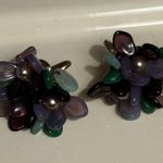 Vintage MCM 1950s West Germany Demi Parure Purple Green Glass Floral Screw Back Photo 11