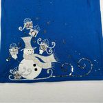 Quacker Factory Embellished Snowman Holiday Top Blue Sparkle Long Sleeves Small Photo 6