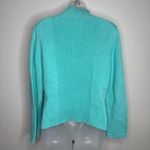 Lands' End  100% Baumwolle Full Zip Double Zipper Blue Cable knit sweater small Photo 1