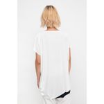 Ozai N Ku Asymmetric Jersey Knit Short Sleeve Off White Black Patch Side Top L Size L Photo 3