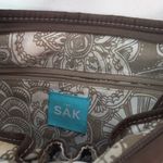 The Sak Brown Knit Buckle Strap Logo Zipper Pull Shoulder Bag Photo 10